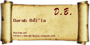 Darab Béla névjegykártya