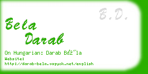 bela darab business card